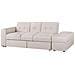Divano Letto Beige Con Cassetti E Ottomano Contenitore Falster - Foto miniatura 14
