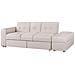 Divano Letto Beige Con Cassetti E Ottomano Contenitore Falster - Foto miniatura 18