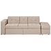 Divano Letto Beige Con Cassetti E Ottomano Contenitore Falster - Foto miniatura 1