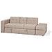 Divano Letto Beige Con Cassetti E Ottomano Contenitore Falster - Foto miniatura 4
