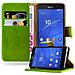 Custodia Compatibile Con Sony Xperia Z3 Compact In Verde Erbe - Coperchio Protettiva Con Chiusura Magnetica, Funzione Stand E Tasca Per Le Carte - Foto miniatura 4