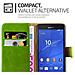 Custodia Compatibile Con Sony Xperia Z3 Compact In Verde Erbe - Coperchio Protettiva Con Chiusura Magnetica, Funzione Stand E Tasca Per Le Carte - Foto miniatura 6