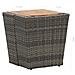Tavolino Grigio 41,5x41,5x43 cm in Polyrattan e Legno di Acacia - Foto miniatura 5