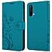 Cadorabo Custodia Compatibile Con Oneplus Nord Ce 5g In Blu Fiore - Coperchio Protettivo In Design Floreale Con Chiusura Magnetica, Funzione Stand E Slot Per Carte - Foto miniatura 7