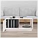 Tavolino Da Salotto Bianco 80x50x35,5 Cm Legno Massello Di Pino - Foto miniatura 3