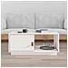 Tavolino Da Salotto Bianco 80x50x35,5 Cm Legno Massello Di Pino - Foto miniatura 1