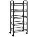 Carrello Da Cucina Con 5 Ripiani Nero 46x26x105 Cm In Ferro - Foto miniatura 2