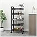 Carrello Da Cucina Con 5 Ripiani Nero 46x26x105 Cm In Ferro - Foto miniatura 1