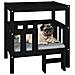 Cuccia per Cani Nera 65,5x43x70 cm in Legno Massello di Pino - Foto miniatura 5