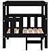 Cuccia per Cani Nera 65,5x43x70 cm in Legno Massello di Pino - Foto miniatura 6