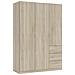 Guardaroba Fullerton, Armadio Per Camera Da Letto A 3 Ante E 3 Cassetti, Mobile Con 3 Ripiani E Barra Appendiabiti, 135x52h200 Cm, Rovere - Foto miniatura 2
