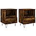 Comodini 2pz Rovere Fumo 40x35x50 Cm In Legno Multistrato - Foto miniatura 2