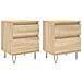 Comodini 2pz Rovere Sonoma 40x35x50 Cm In Legno Multistrato - Foto miniatura 2