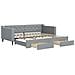 Divano Letto Estraibile Cassetti Grigio Chiaro 90x200cm Tessuto - Foto miniatura 1