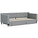 Divano Letto Estraibile Cassetti Grigio Chiaro 90x200cm Tessuto - Foto miniatura 2