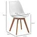 Set 4 Sedie Da Pranzo Stile Nordico In Plastica Con Gambe In Legno E Cuscino In Finta Pelle, Bianco - Foto miniatura 3