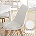 Set 4 Sedie Da Pranzo Stile Nordico In Plastica Con Gambe In Legno E Cuscino In Finta Pelle, Bianco - Foto miniatura 5