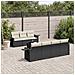Set Divani Da Giardino Con Cuscini 8 Pz Nero In Polyrattan - Foto miniatura 1