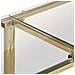 Tavolino Consolle Dorato Acciaio Inossidabile E Vetro Temperato - Foto miniatura 6