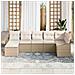 Set Divano da Giardino da 7 Pezzi con Cuscini Beige Polyrattan - Foto miniatura 3