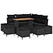 Set Divano Giardino 9 Pezzi con Cuscini Nero in Rattan Poli Acacia, Divano Giardino a Due Posti con Cuscini Nero in Rattan Poli, Set da Pranzo Giardino 4 Pezzi con Cuscini Nero in Rattan Poli Acacia - Foto miniatura 1