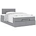 Pouf Letto con Materasso Grigio Chiaro 120x200 cm in Tessuto - Foto miniatura 5