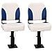 Set Sedile per Barca Pieghevole 4 pz Blu e Bianco 41x36x48 cm - Foto miniatura 1