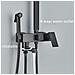 Colonna doccia, Blackswan, tipo M124, modello nero opaco regolabile, con bocca girevole, doccia a pressione e mensola, misura 20 cm - Foto miniatura 3