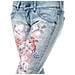 Pantaloni Lunghi In Denim Effetto Strappato Con Orli Skinny F054176 Donna - Foto miniatura 3