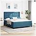 Letto a Sorgente LED Blu Scuro 180 x 200 cm Tessuto - Foto miniatura 2
