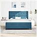 Letto a Sorgente LED Blu Scuro 180 x 200 cm Tessuto - Foto miniatura 4