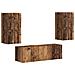 Set di Mobiletto da TV a Parete 4 pcs Legno vecchio - Foto miniatura 1