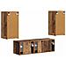 Set di Mobiletto da TV a Parete 4 pcs Legno vecchio - Foto miniatura 9