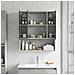 Mobiletto per specchio da bagno con lo scaffale Grigio cemento - Foto miniatura 2