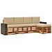 Set di divani da esterno con cuscino 5 pcs Naturale e Beige - Foto miniatura 1