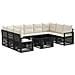 Set Divano da Giardino 10 pz Nero e Bianco Crema polyrattan - Foto miniatura 1