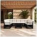 Set Divano da Giardino 10 pz Nero e Bianco Crema polyrattan - Foto miniatura 8