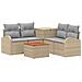 Set di divani 6 pz Beige e Grigio Chiaro - Foto miniatura 1