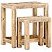 Set Tavolini Da Salotto 2 Pz In Legno Massello Di Mango - Foto miniatura 7