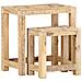 Set Tavolini Da Salotto 2 Pz In Legno Massello Di Mango - Foto miniatura 8
