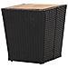 Tavolino Nero 41,5x41,5x43 cm in Polyrattan e Legno di Acacia - Foto miniatura 3