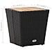 Tavolino Nero 41,5x41,5x43 cm in Polyrattan e Legno di Acacia - Foto miniatura 5