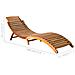 Lettino Prendisole in Legno Massello di Acacia Marrone - Foto miniatura 3