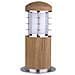 Paletto Luminoso Da Esterno 1 Luce Acciaio Inox, Teak Ip55, E27 - Foto miniatura 1