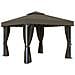 Gazebo Con Tende 3x3 Cm Grigio Talpa In Alluminio - Foto miniatura 1