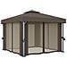 Gazebo Con Tende 3x3 Cm Grigio Talpa In Alluminio - Foto miniatura 2