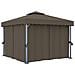 Gazebo Con Tende 3x3 Cm Grigio Talpa In Alluminio - Foto miniatura 4