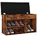 Panca Porta Scarpe Cuscino Rovere Fumo 80x30x47cm Multistrato - Foto miniatura 6