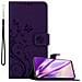 Custodia Compatibile Con Oneplus Nord Ce 5g In Lilla Scuro Fiore - Coperchio Protettivo In Design Floreale Con Chiusura Magnetica, Funzione Stand E Slot Per Carte - Foto miniatura 1
