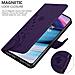 Custodia Compatibile Con Oneplus Nord Ce 5g In Lilla Scuro Fiore - Coperchio Protettivo In Design Floreale Con Chiusura Magnetica, Funzione Stand E Slot Per Carte - Foto miniatura 4
